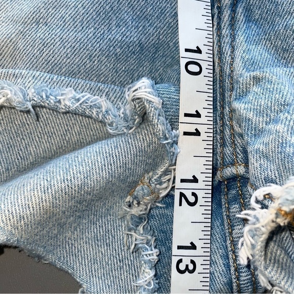 Levi’s Premium 501 High Rise Cut-Off Denim Shorts – Distressed with Colorful But - Picture 7 of 8